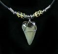 Serrated Fossil Great White Shark Tooth Necklace #27076-1